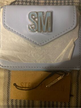 Steve Madden Light  blue  Mini Wallet with silver SM Emblem